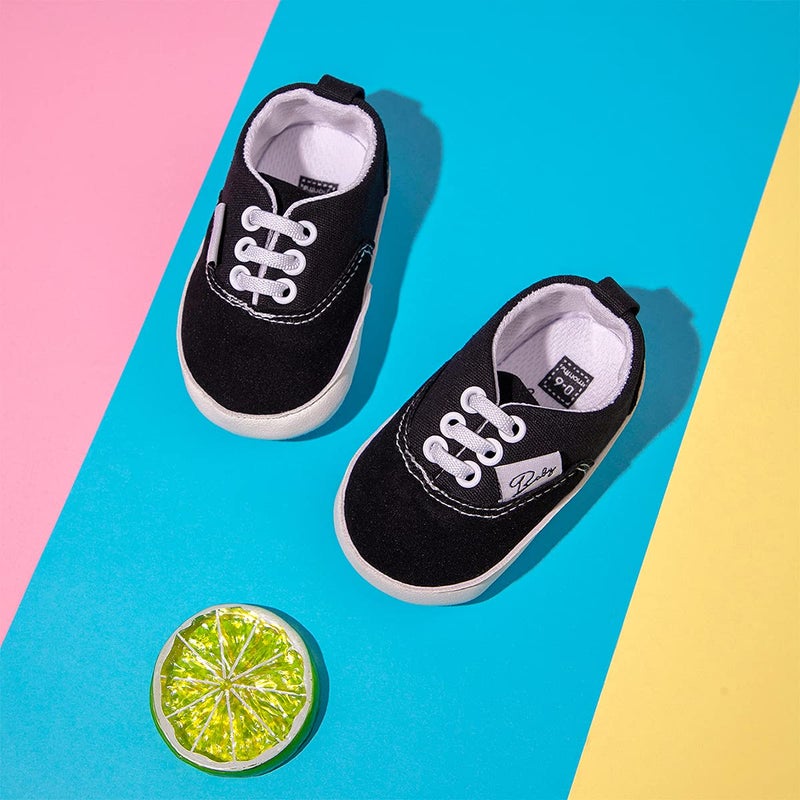 ohsofy Morbido Infant Baby Boys Girls Canvas Sneaker Toddler Slip On Anti Skid Newborn First Walkers Candy Shoes for 0-18 Months - Image 5